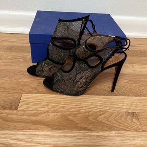 Aquazzura Firenze sexy thing lace black heels